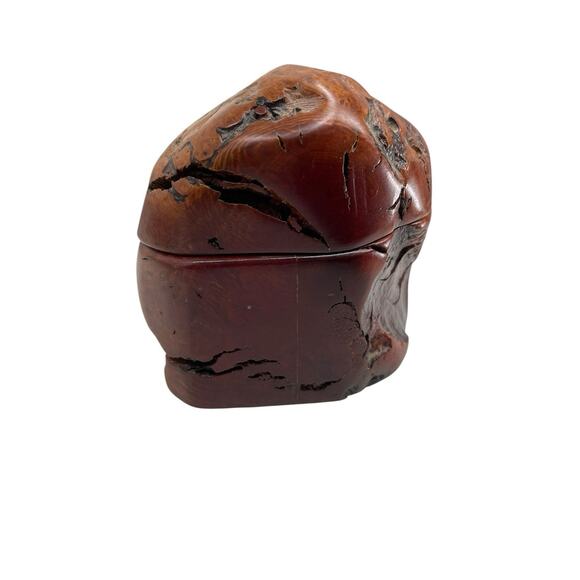 Vintage Burl Wood Jewelry Trinket Box Live Edge - Picture 3 of 10